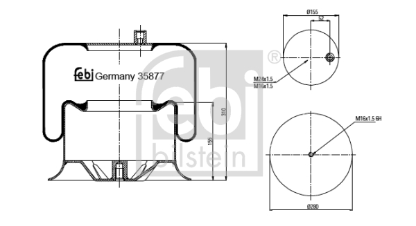 Пневморесори FB 35877 для MERCEDES-BENZ ATEGO 2 1323 LS, 1324 LS